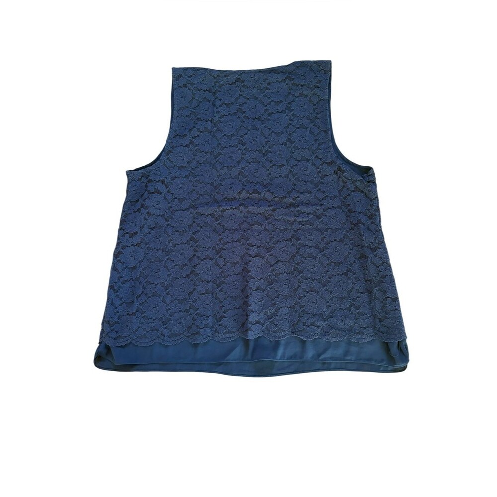 Summer Sleeveless Blouse Tanks Bundle Womens XL Navy Blue White Flip Flop Lace - Picture 8 of 12